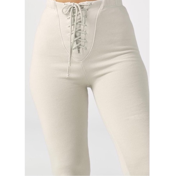 LIKE🆕 S/M JOAH BROWN SAHARA LACE-UP JOGGERS NWT SAHARA CROPPED SWEATSHIRT AVAIL - Picture 3 of 3